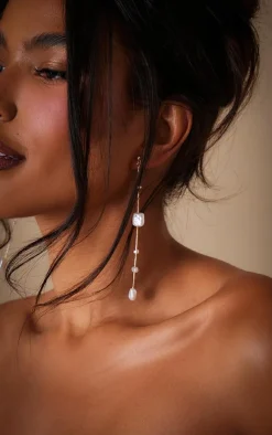 PrettyLittleThing Statement Earrings*Abstract Pearl Detail Tassel Earrings