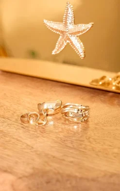 PrettyLittleThing Rings*Abstract Texture Ring Multipack