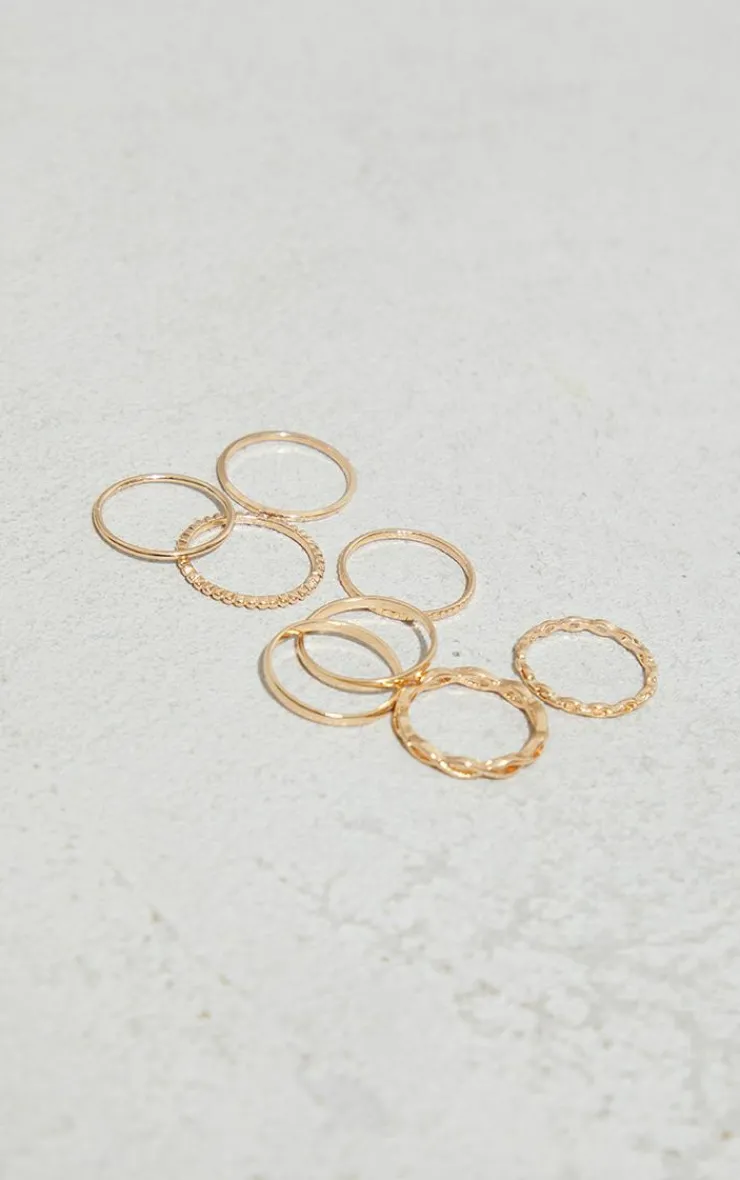 PrettyLittleThing Rings*Assorted Pack of 8 Dainty Rings