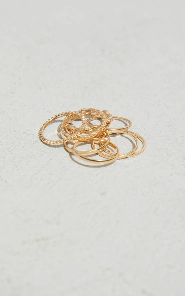 PrettyLittleThing Rings*Assorted Pack of 8 Dainty Rings