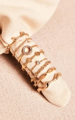 PrettyLittleThing Rings*Assorted Shape Twist Ring Set