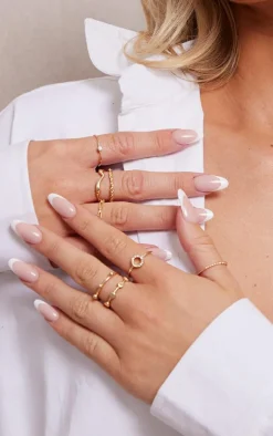 PrettyLittleThing Rings*Assorted Shape Twist Ring Set