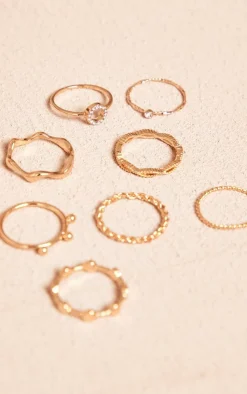 PrettyLittleThing Rings*Assorted Shape Twist Ring Set