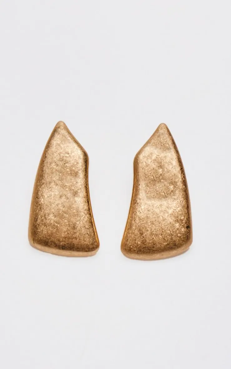 PrettyLittleThing Statement Earrings*Burnished Chunky Abstract Stud Earrings