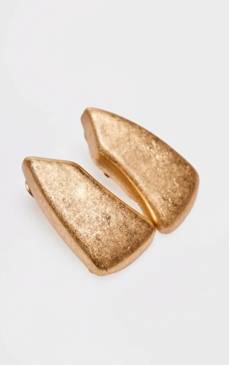 PrettyLittleThing Statement Earrings*Burnished Chunky Abstract Stud Earrings