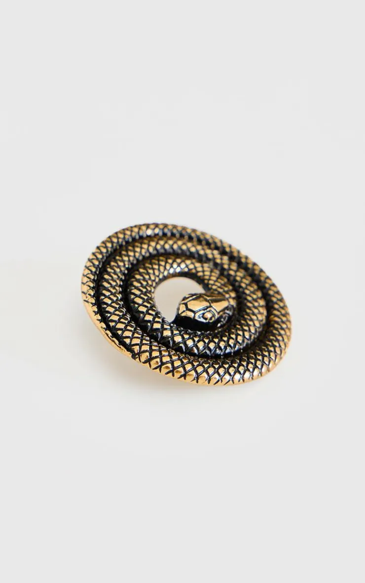 PrettyLittleThing Statement Earrings*Burnished Spiral Snake Statement Earrings