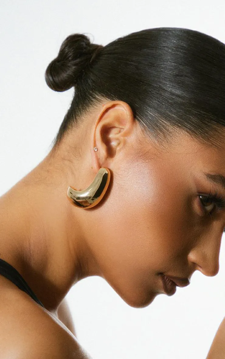 PrettyLittleThing Earrings*Chunky Flat Curved Earrings