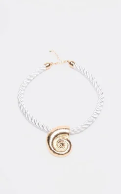 PrettyLittleThing Necklaces*Chunky Rope Shell Statement Necklace
