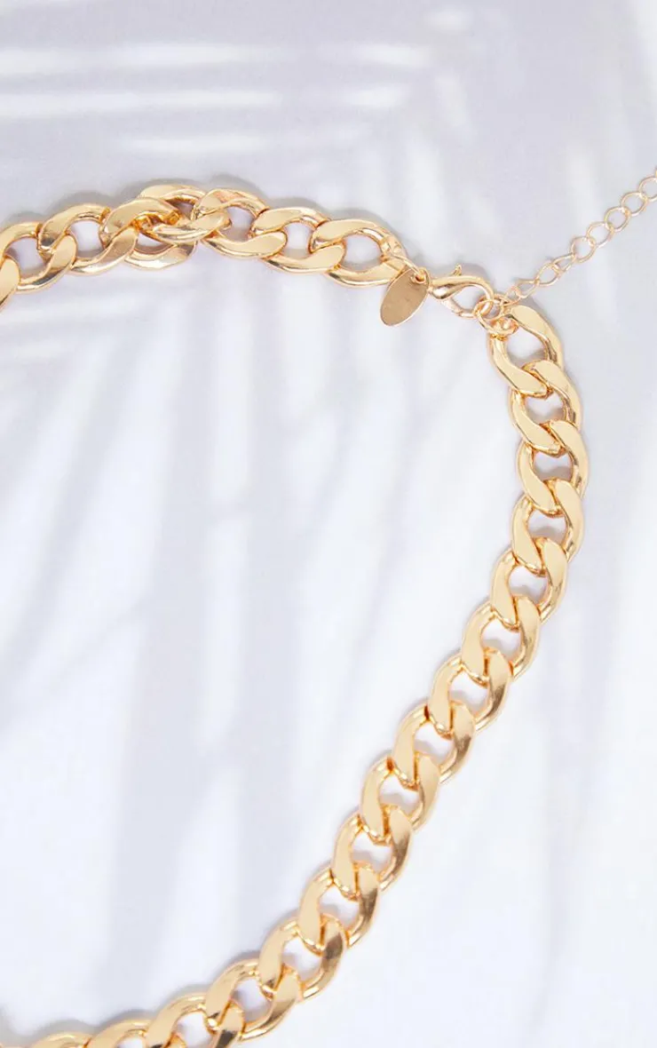 PrettyLittleThing Necklaces*Chunky Short Flat Link Chain Necklace