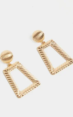 PrettyLittleThing Statement Earrings*Circle Stud Small Line Effect Door Knocker Earring
