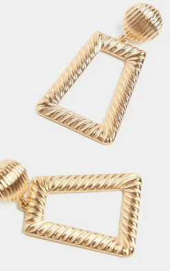 PrettyLittleThing Statement Earrings*Circle Stud Small Line Effect Door Knocker Earring