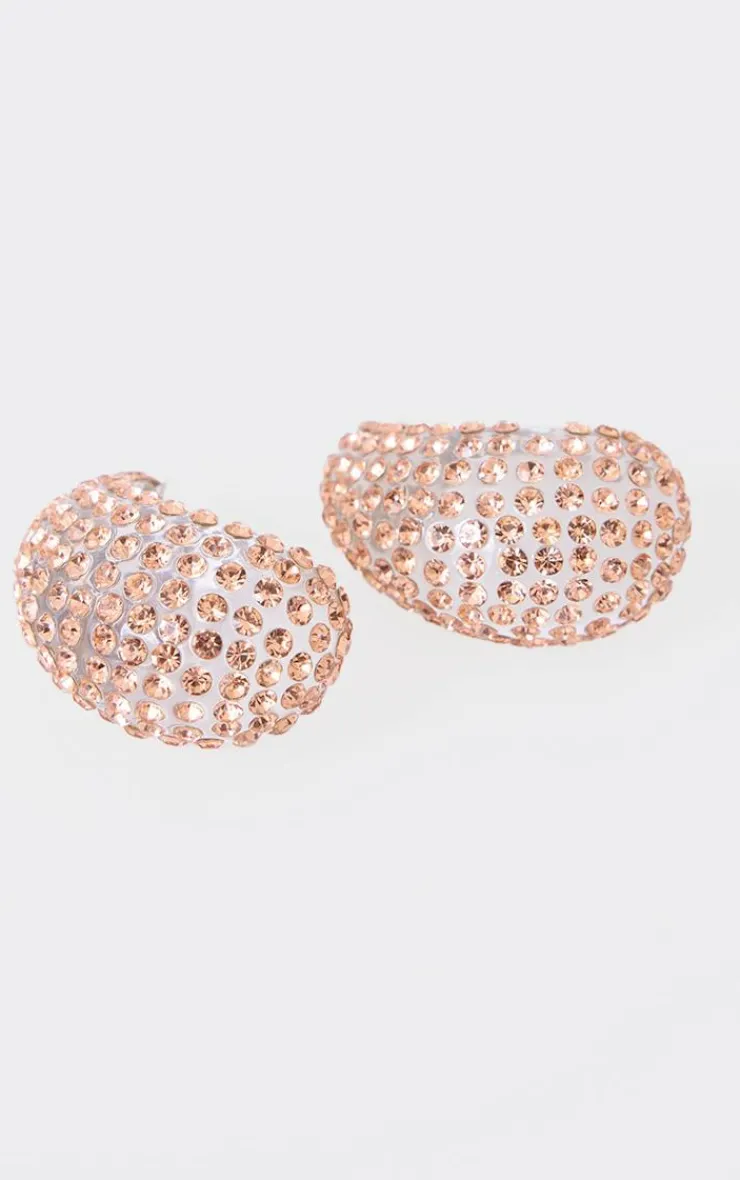 PrettyLittleThing Statement Earrings*Clear Diamante Teardrop Stud Earrings