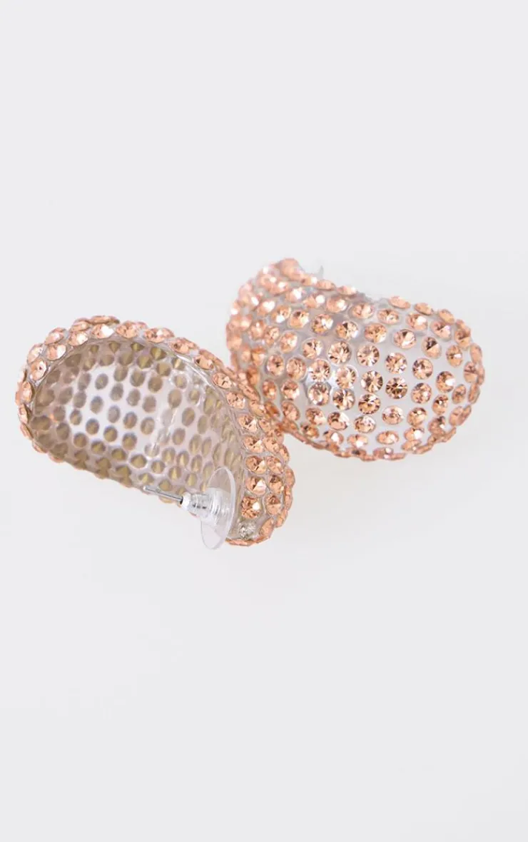 PrettyLittleThing Statement Earrings*Clear Diamante Teardrop Stud Earrings