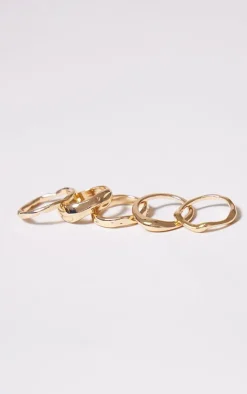 PrettyLittleThing Rings*Crinkle Abstract 5 Pack Rings