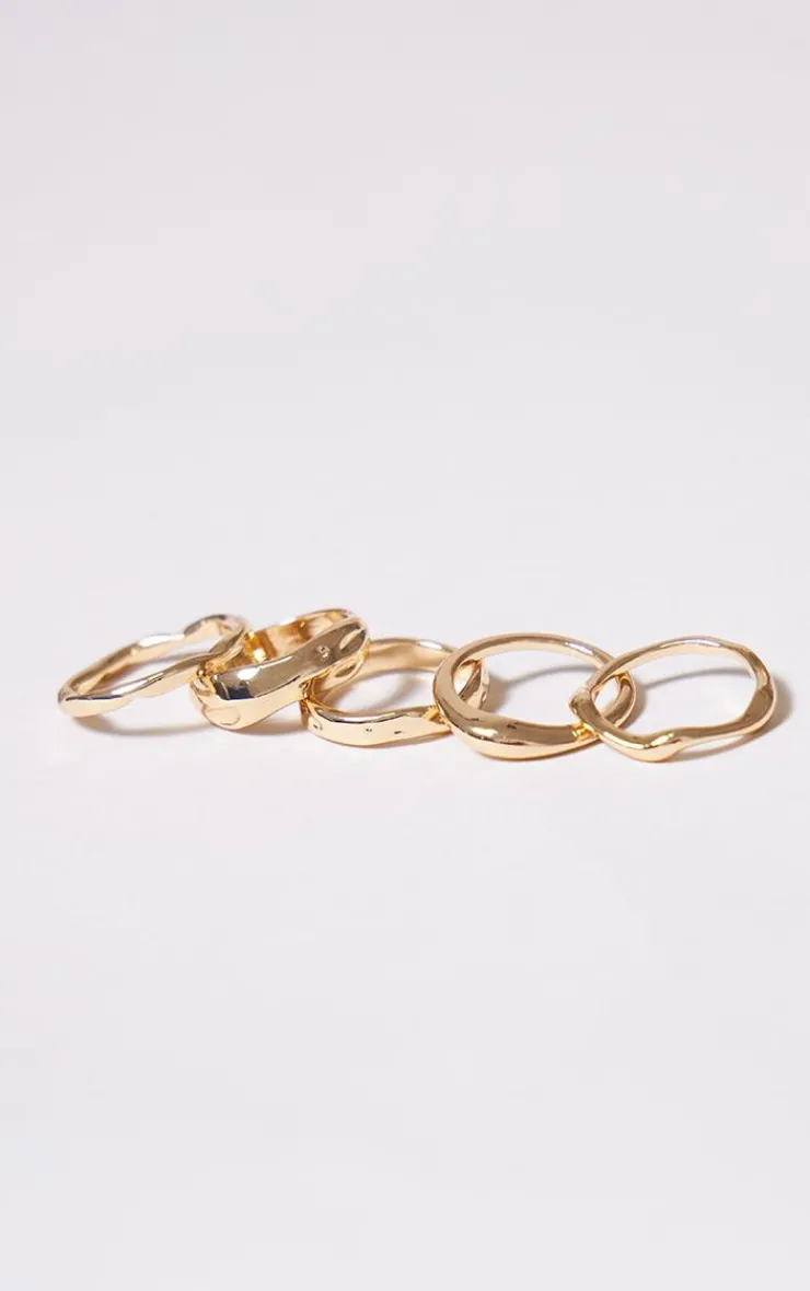 PrettyLittleThing Rings*Crinkle Abstract 5 Pack Rings