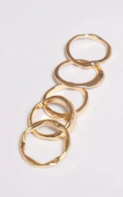 PrettyLittleThing Rings*Crinkle Abstract 5 Pack Rings