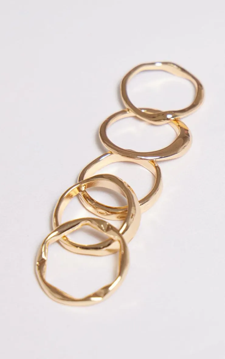 PrettyLittleThing Rings*Crinkle Abstract 5 Pack Rings
