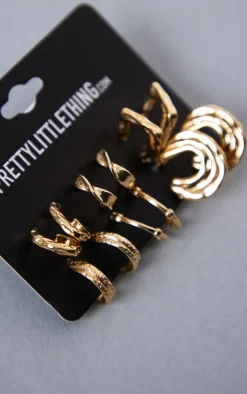 PrettyLittleThing Hoop Earrings*Crinkle Hoop Multipack Earrings