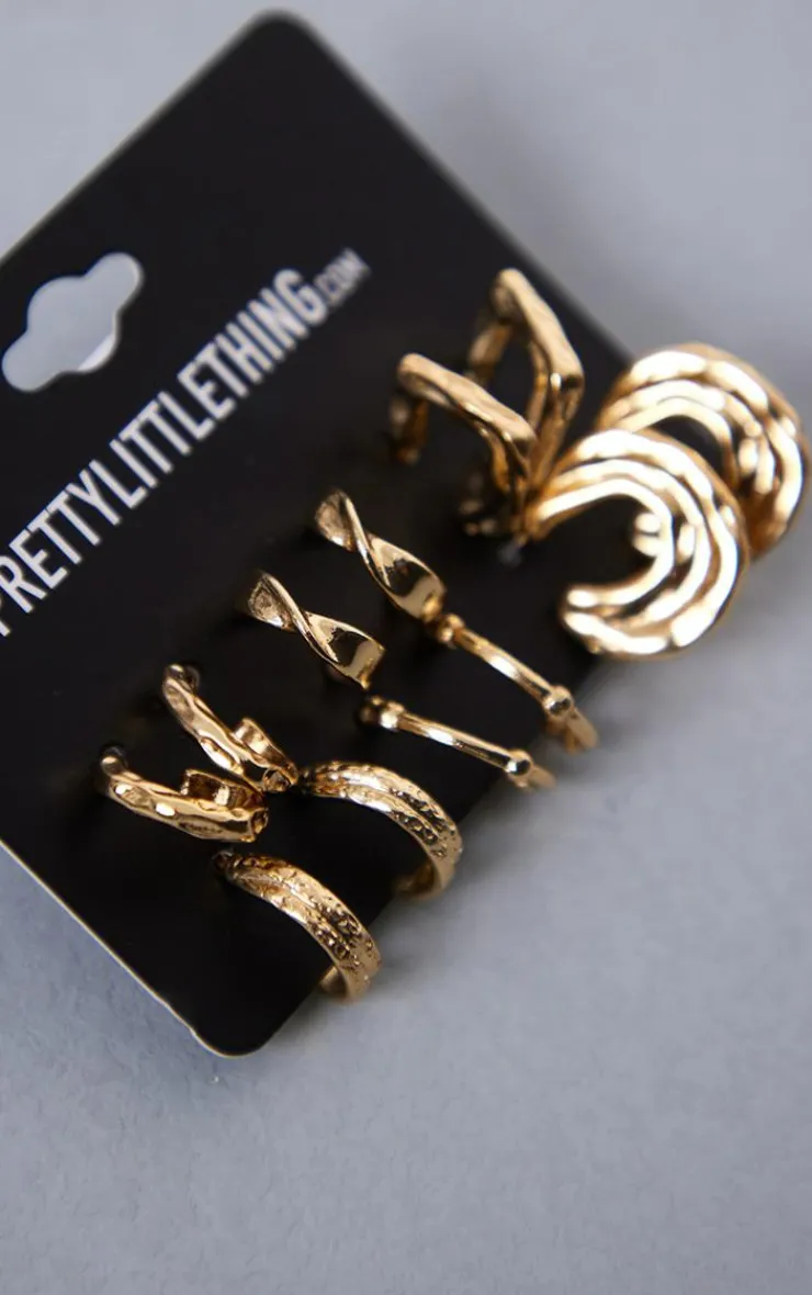 PrettyLittleThing Hoop Earrings*Crinkle Hoop Multipack Earrings