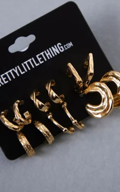 PrettyLittleThing Hoop Earrings*Crinkle Hoop Multipack Earrings