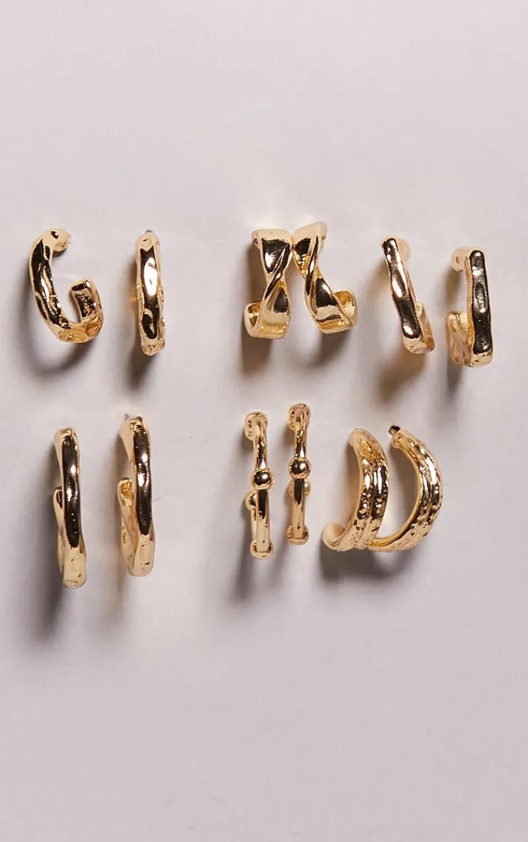 PrettyLittleThing Hoop Earrings*Crinkle Hoop Multipack Earrings
