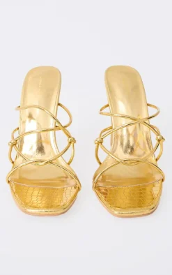 PrettyLittleThing Mules*Croc Pu Round Heeled Mules