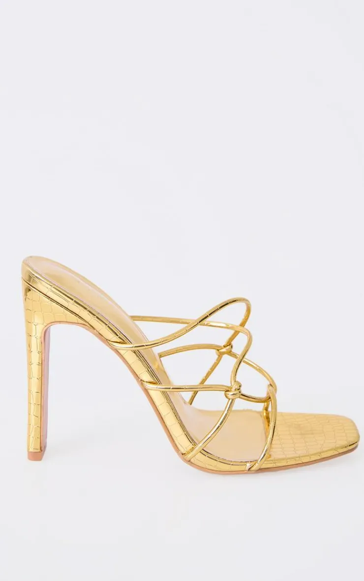 PrettyLittleThing Mules*Croc Pu Round Heeled Mules