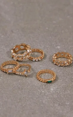 PrettyLittleThing Rings*Crystal Multi Chain Six Pack Stacking Rings
