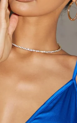 PrettyLittleThing Necklaces*Dainty Diamante Choker