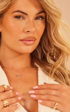 PrettyLittleThing Necklaces*Dainty Diamante Heart Necklace
