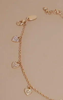 PrettyLittleThing Anklets*Dainty Diamante Heart Anklet