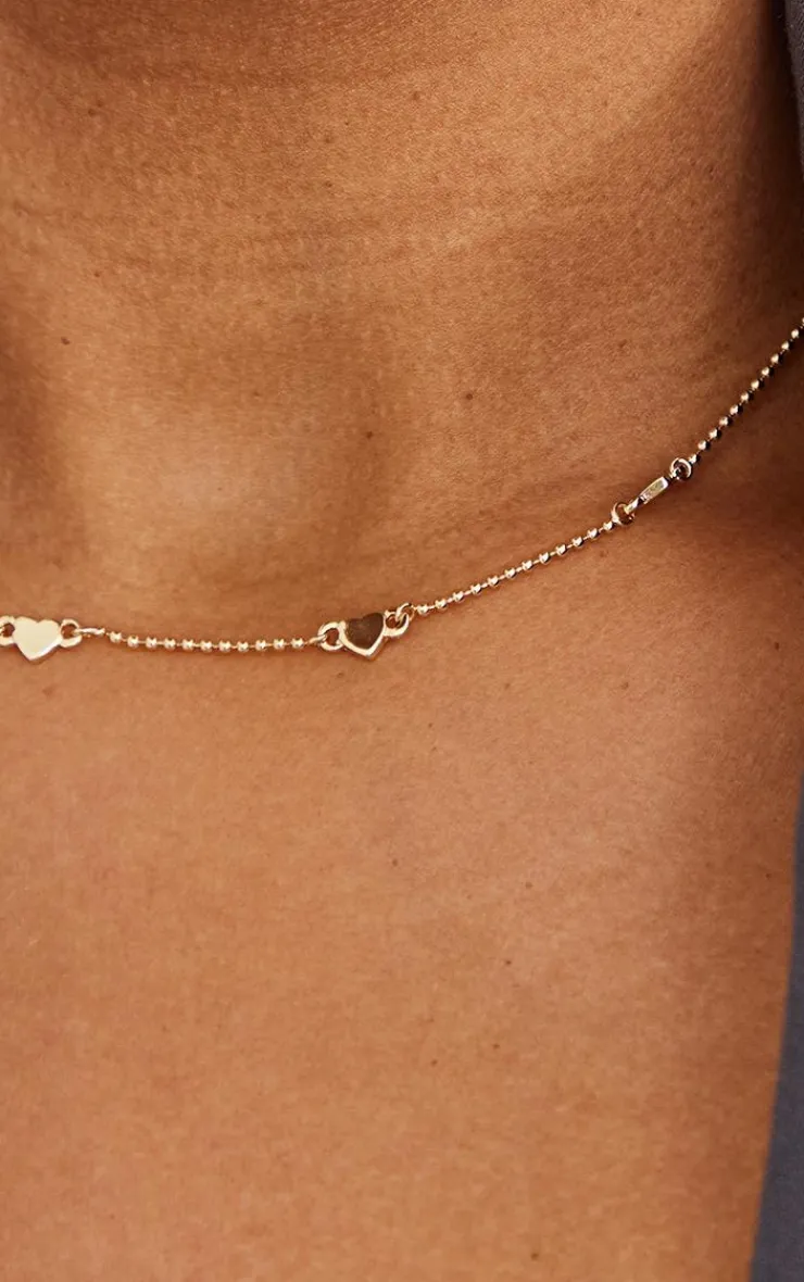 PrettyLittleThing Necklaces*Dainty Heart Short Chain Necklace