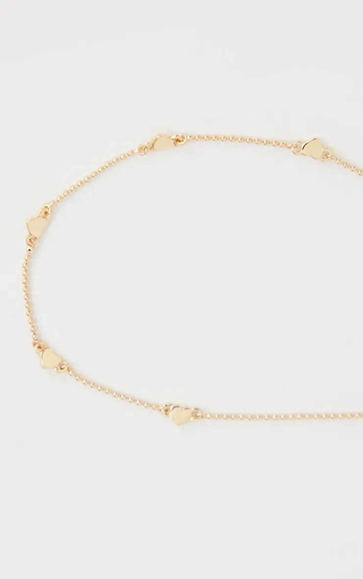 PrettyLittleThing Necklaces*Dainty Heart Short Chain Necklace