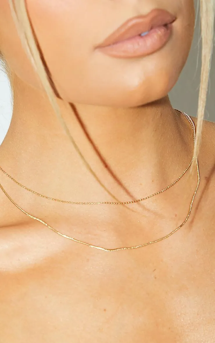 PrettyLittleThing Necklaces*Dainty Simple Chain Double Layering Necklace