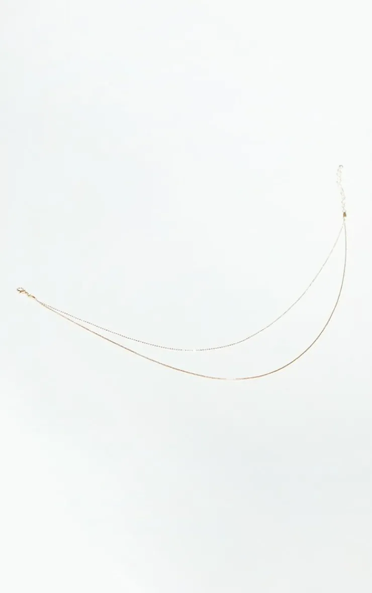 PrettyLittleThing Necklaces*Dainty Simple Chain Double Layering Necklace
