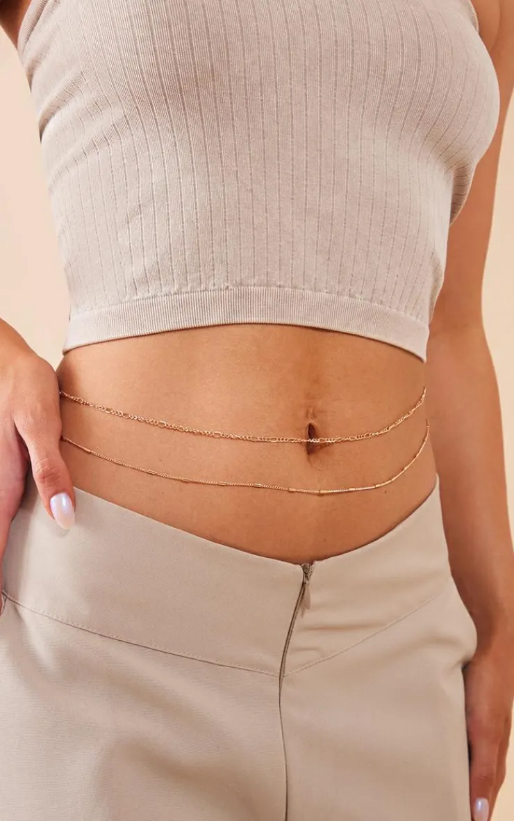 PrettyLittleThing Body Jewelry*Delicate Dash Belly Chian