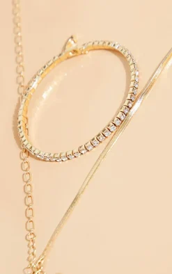 PrettyLittleThing Bracelets*Diamante Bangle & Chain MultiPack Bracelet