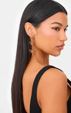 PrettyLittleThing Statement Earrings*Diamante Butterfly Statement Drop Earrings