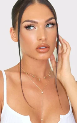 PrettyLittleThing Necklaces*Diamante Drop Layering Necklace
