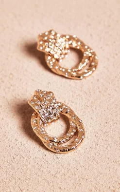 PrettyLittleThing Statement Earrings*Diamante Knot Door Knocker Earrings