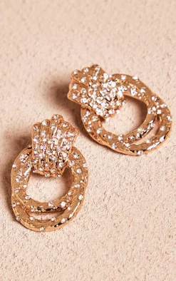 PrettyLittleThing Statement Earrings*Diamante Knot Door Knocker Earrings