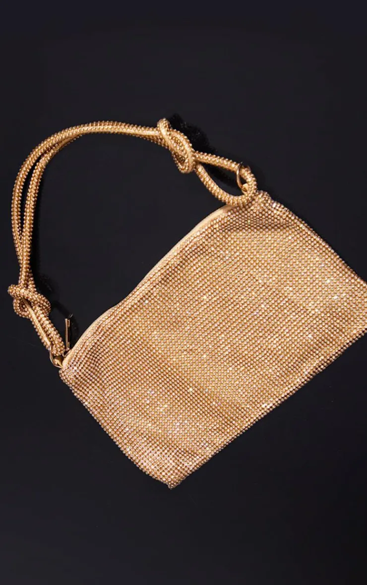 PrettyLittleThing Shoulder Bags*Diamante Knot Handle Slouchy Shoulder Bag