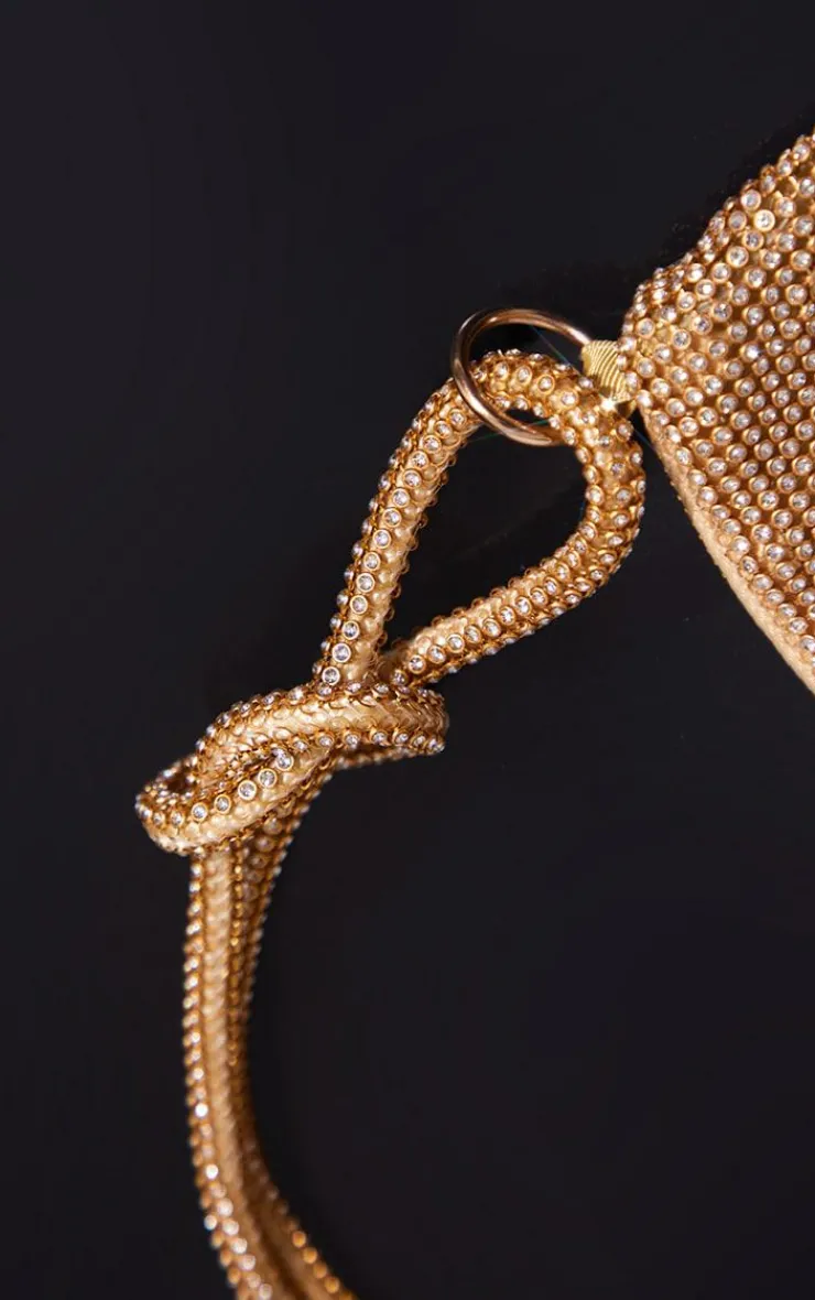 PrettyLittleThing Shoulder Bags*Diamante Knot Handle Slouchy Shoulder Bag