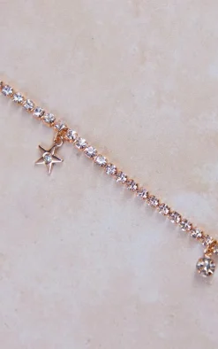 PrettyLittleThing Body Jewelry*Diamante Starfish Charm Belly Chain