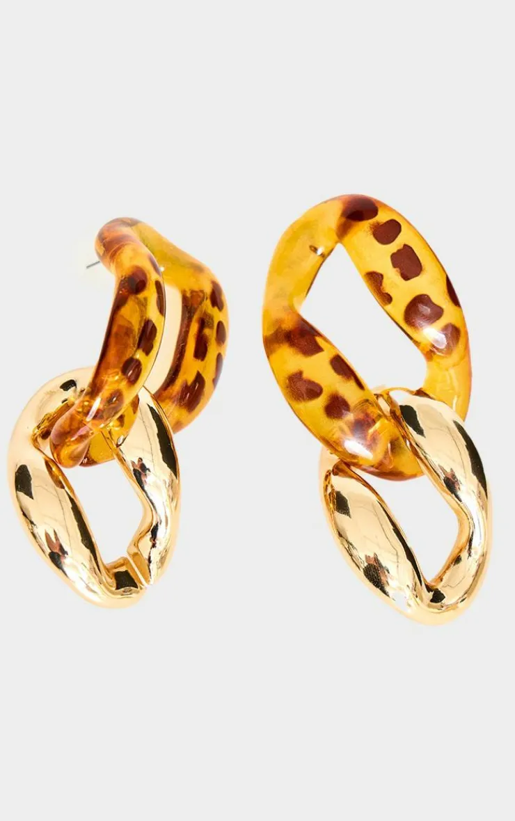 PrettyLittleThing Hoop Earrings*Double Hoop Leopard Print Earrings