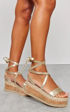 PrettyLittleThing Flatform Sandals*Espadrille Lace Up Flatform Sandals