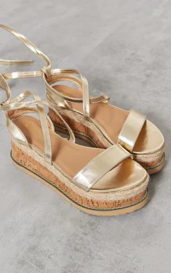 PrettyLittleThing Flatform Sandals*Espadrille Lace Up Flatform Sandals
