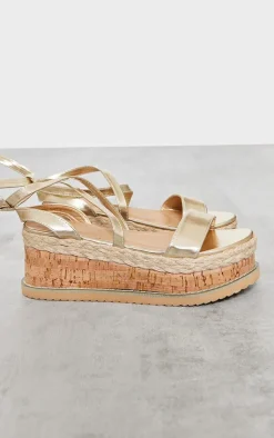 PrettyLittleThing Flatform Sandals*Espadrille Lace Up Flatform Sandals