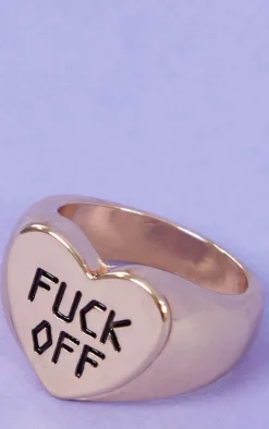 PrettyLittleThing Rings*F*ck Off Heart Ring