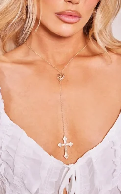 PrettyLittleThing Necklaces*Heart Cross Necklace